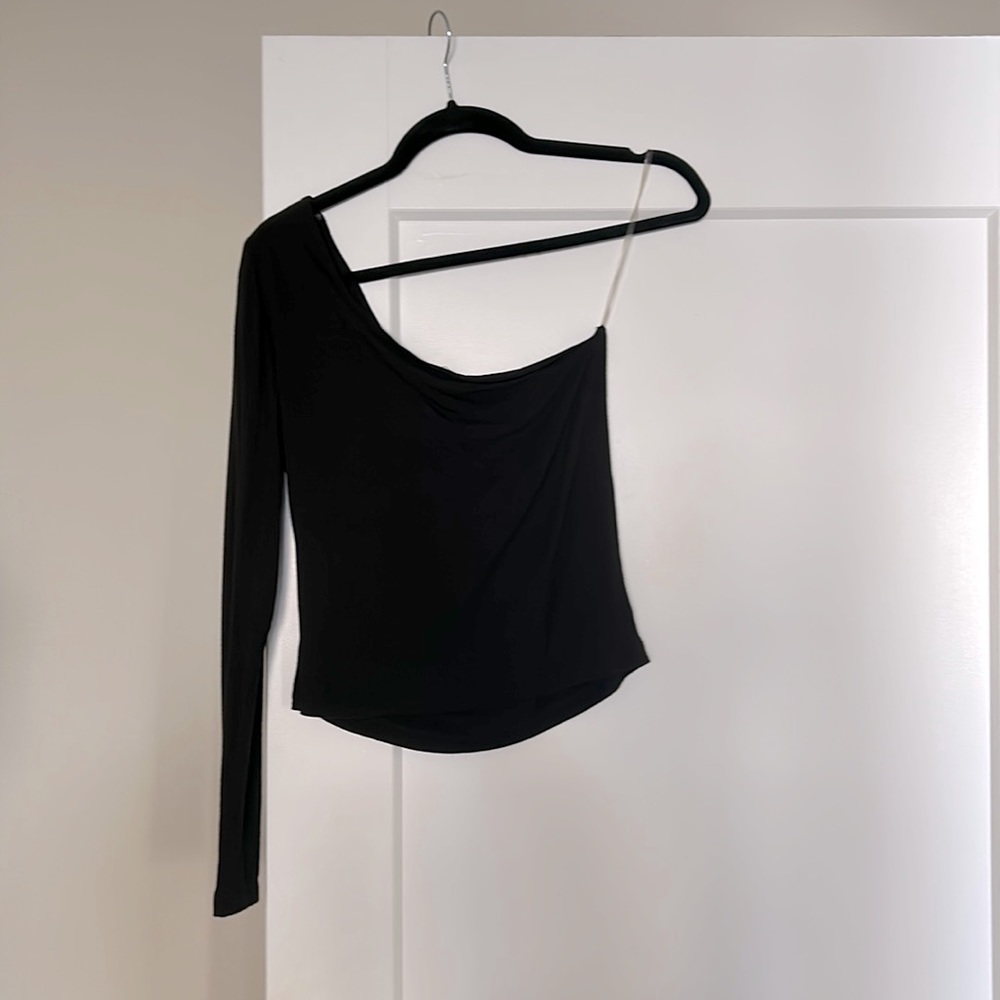 Black one shoulder top